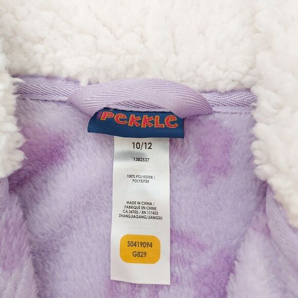Pekkle Girls Robe 10-12 Purple Hooded Fleece Soft Fabric Comfy Cozy Warm - Picture 8 of 8